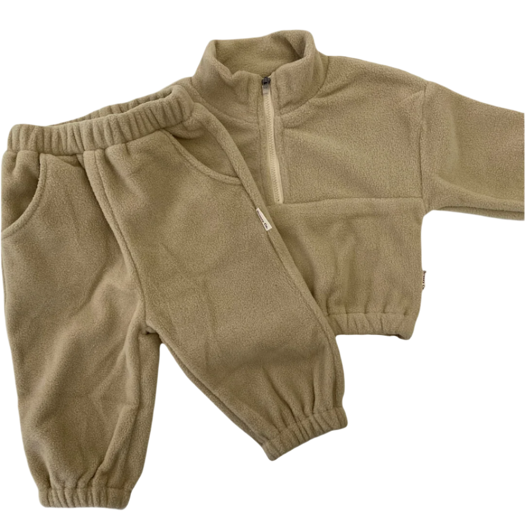 Fluffy Tracksuit Set - Latte