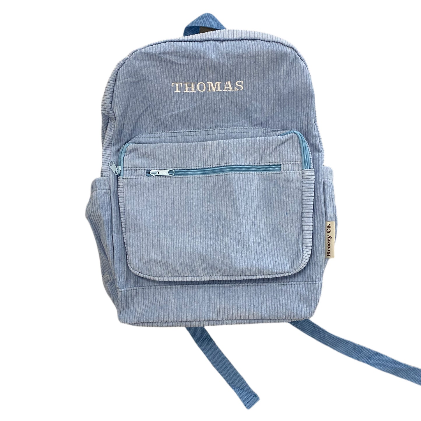 Corduroy Backpack Personalised - Sky Blue