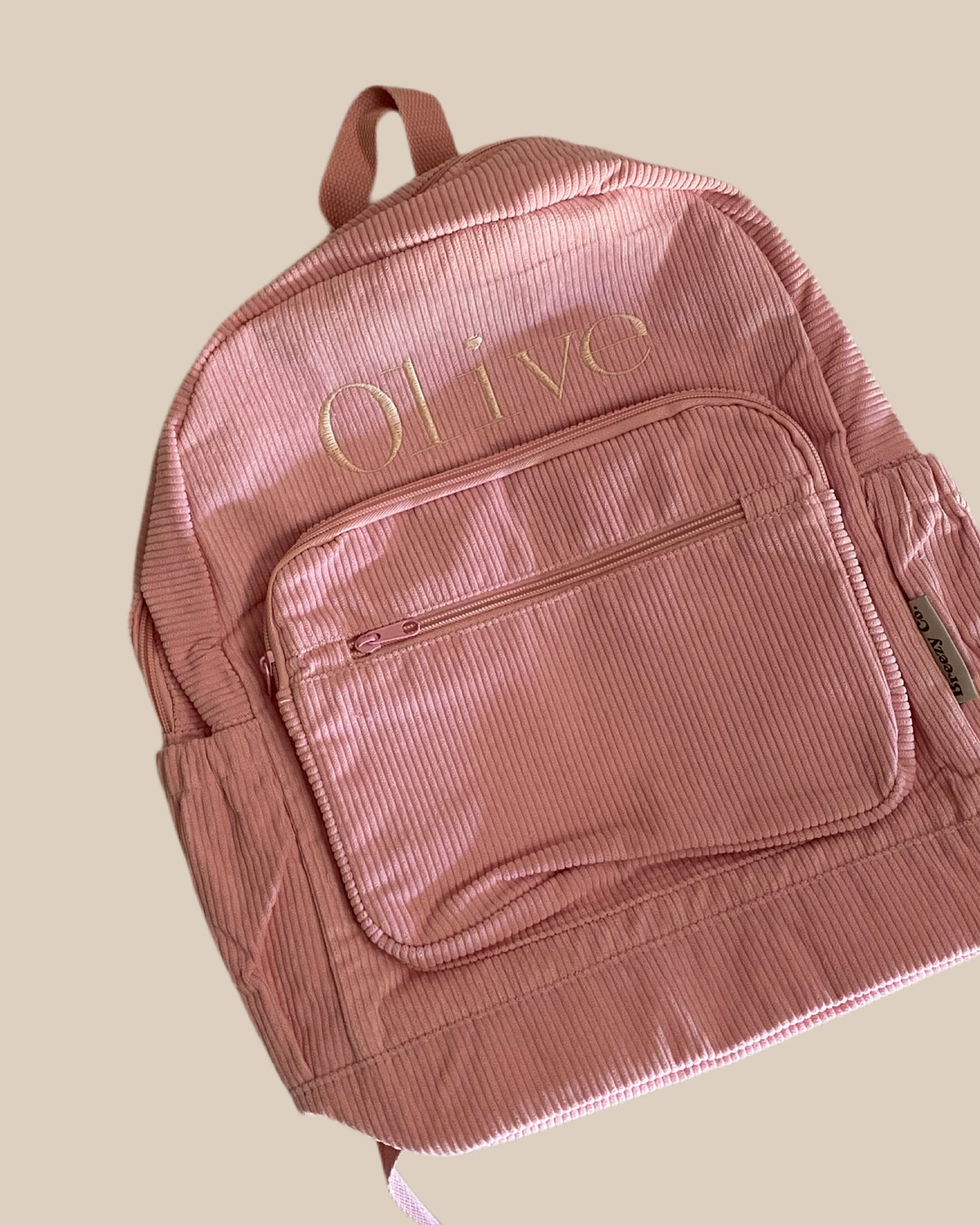 Corduroy Backpack Personalised - Pink
