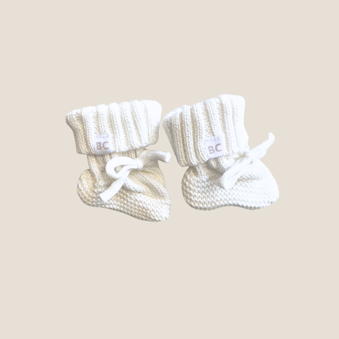 Knit Booties - Milk