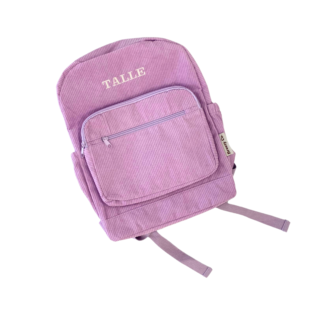 Corduroy Backpack Personalised - Lilac