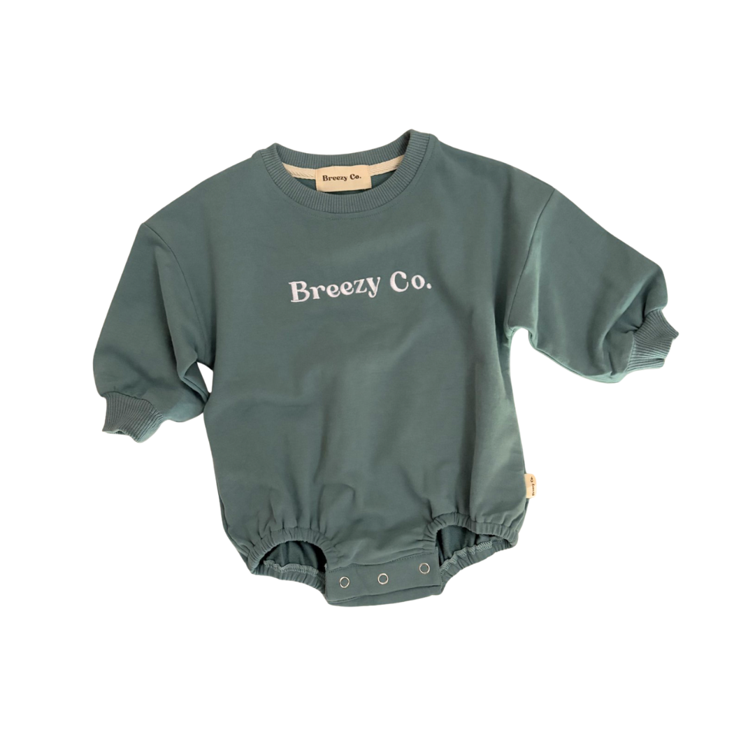 Logo Bubble Romper - Eucalyptus