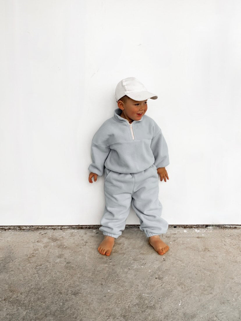 Fluffy Tracksuit Set - Sky Blue