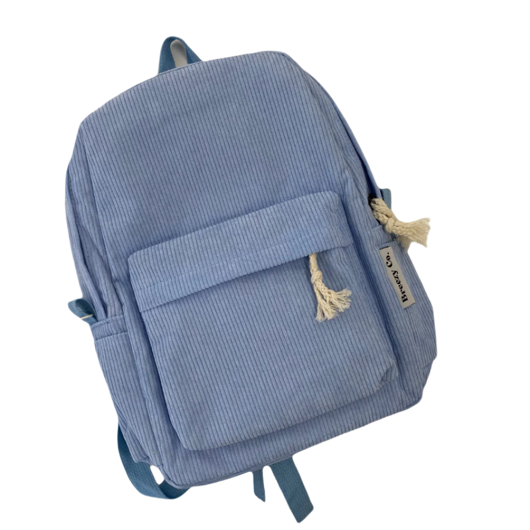 Blue corduroy backpack best sale