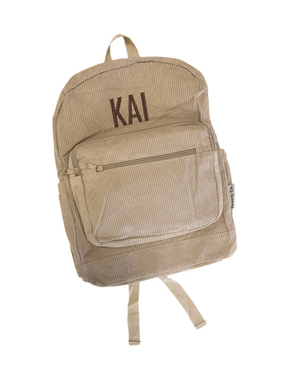 Corduroy Backpack Personalised - Sand