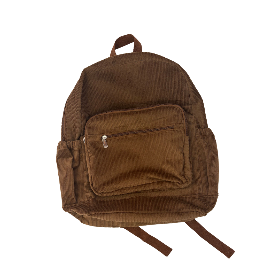 Corduroy Backpack Personalised - Chocolate