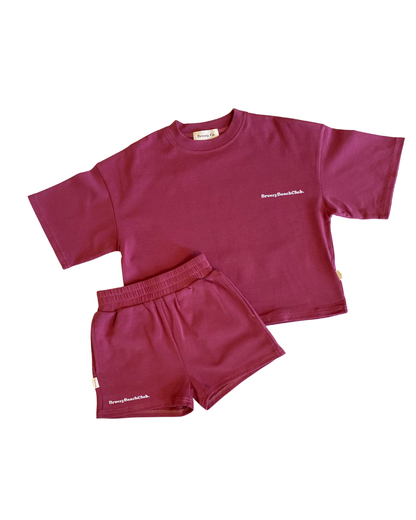 Breezy Co Beach Club Set - Maroon