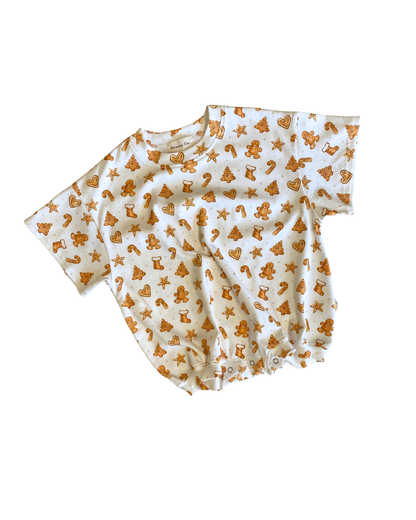 Christmas Gingerbread Bubble Romper