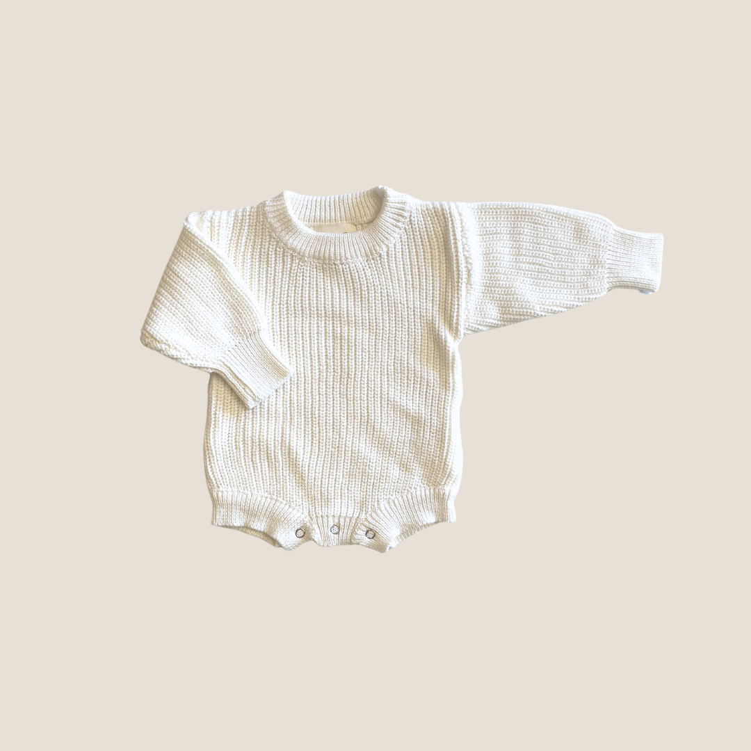 Personalised Knit Romper - Milk