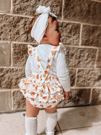 Christmas Gingerbread Frilly Romper
