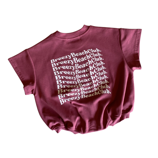Breezy Beach Club Bubble Romper - Maroon