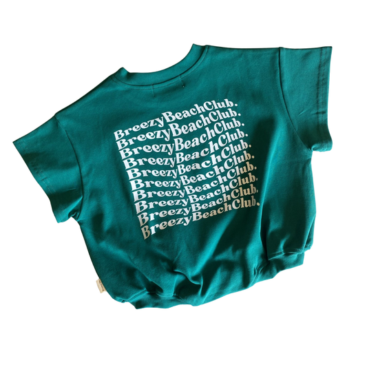 Breezy Beach Club Bubble Romper - Forrest Green
