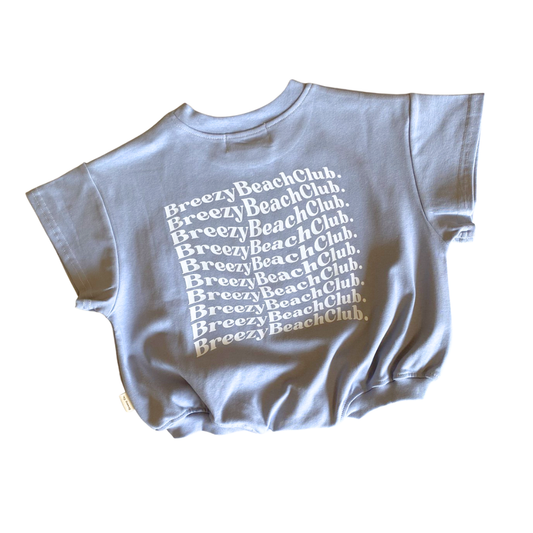 Breezy Beach Club Bubble Romper - Pale Blue