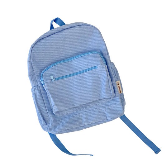 Corduroy Backpack Personalised - Sky Blue