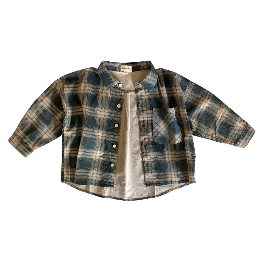 Cowboy Shirt - Beige Navy