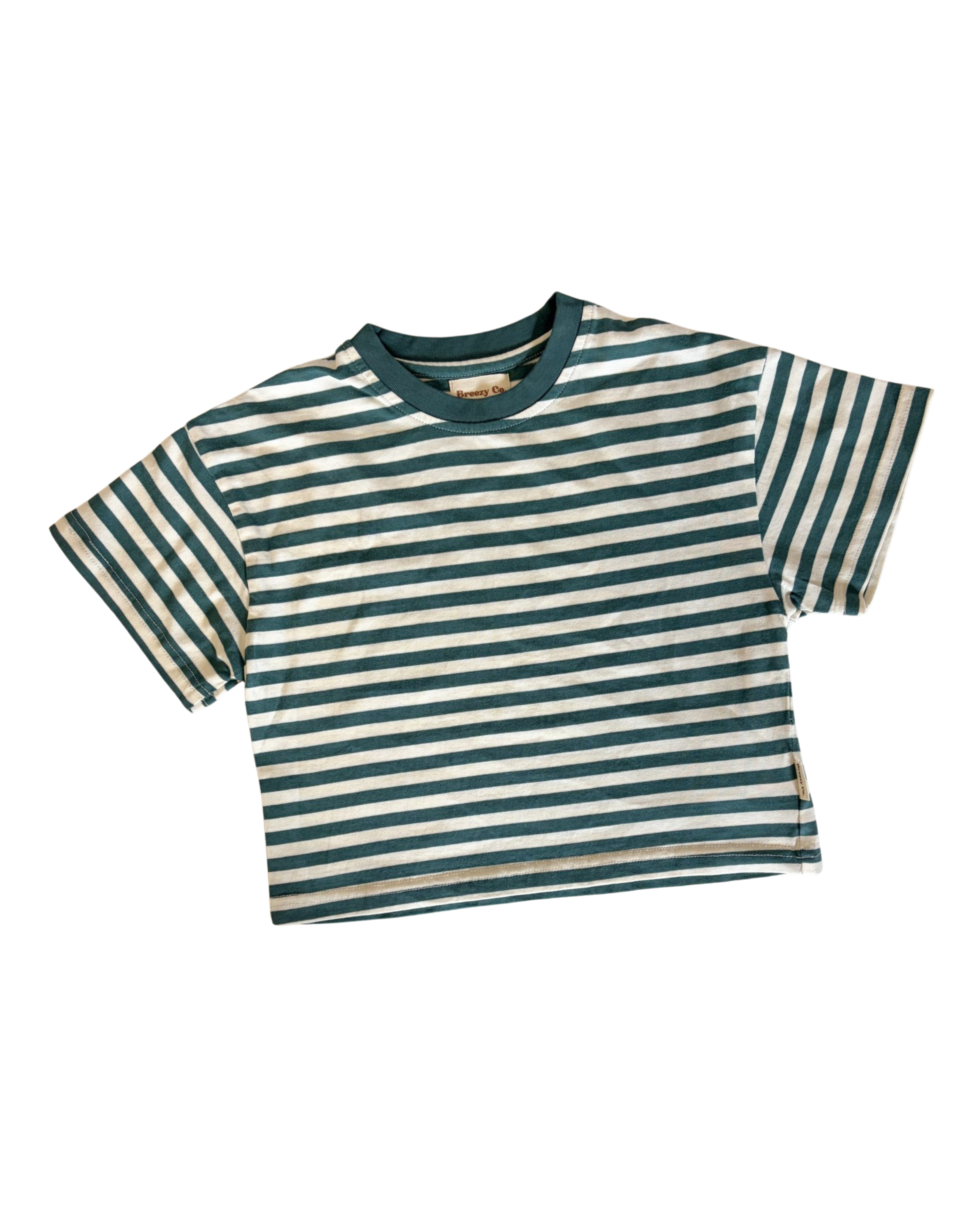 Striped Tee - Forrest Green