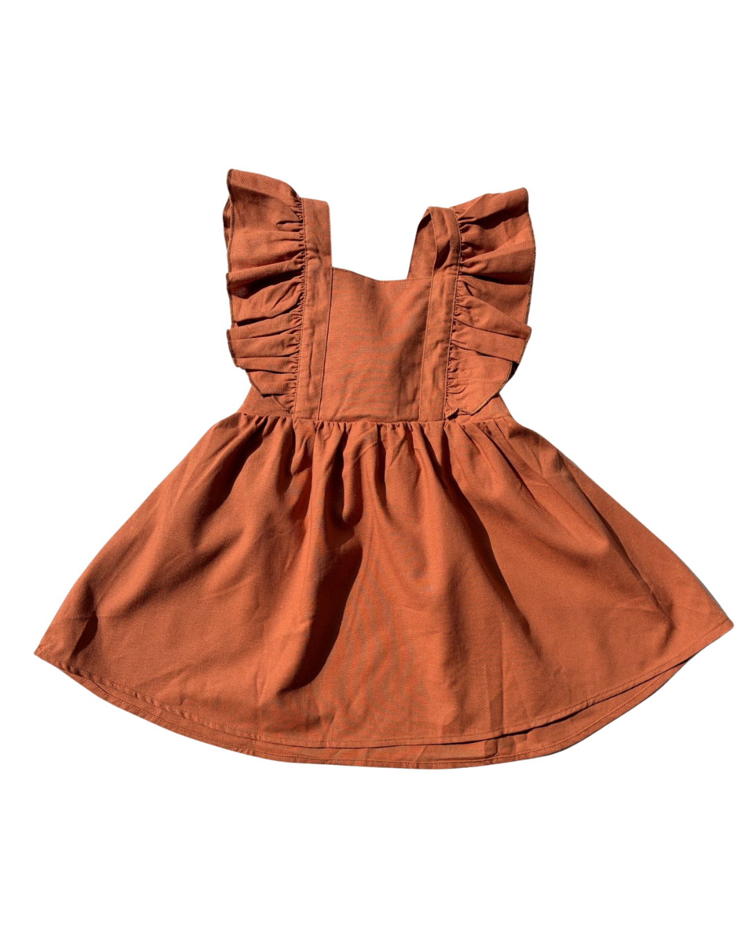 Ruffled Dress - Rust