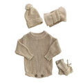 Long Sleeve Knit Romper - Sand