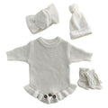 Frill Knit Romper - White